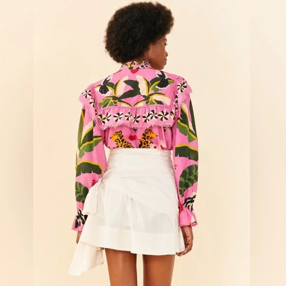 Farm Rio Mini White Knot Mini Skirt Size Medium - Picture 4 of 6